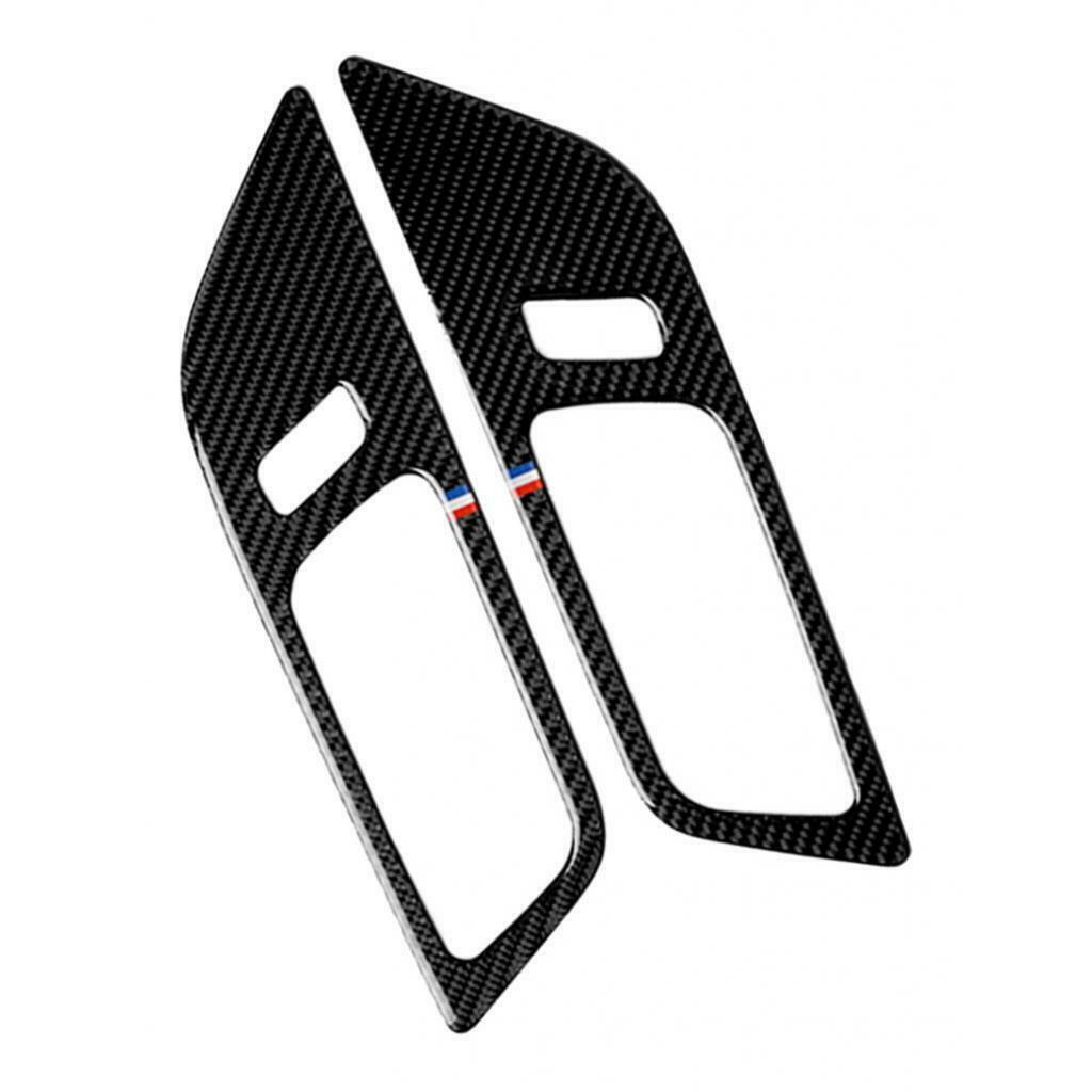 Carbon Fiber Car Handles Door Bowl Covers Trim Panel for Ford Mustang 15-17