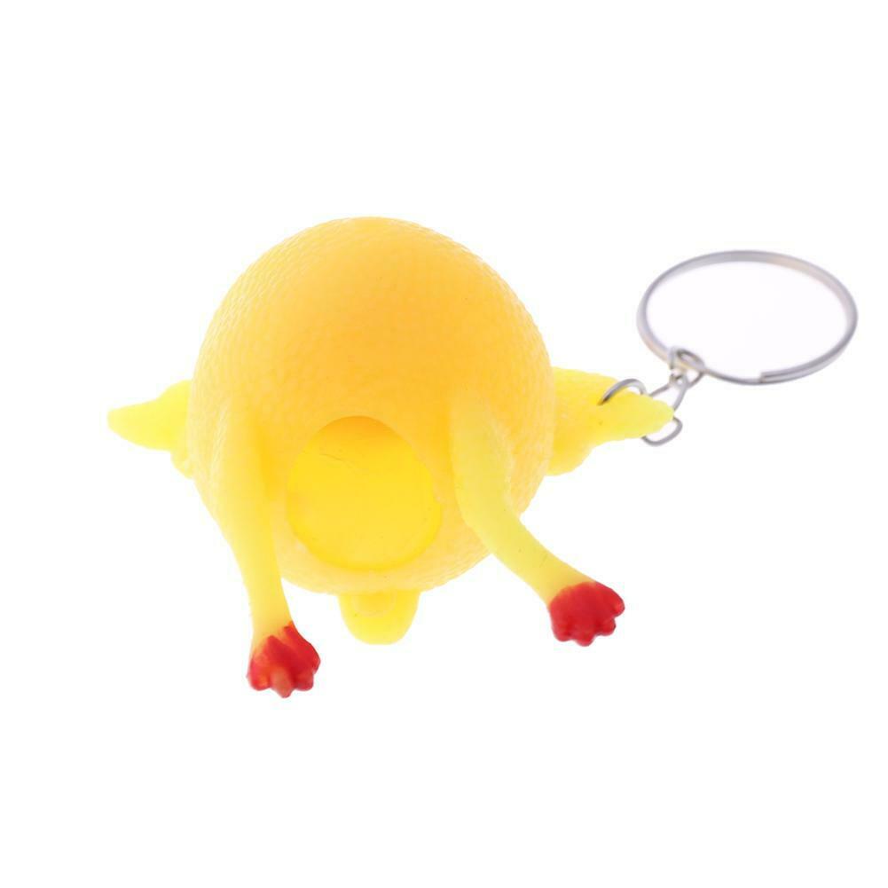 Vent Chicken Whole Egg Laying Hens Crowded Stress Ball Keychain Kids Toys @