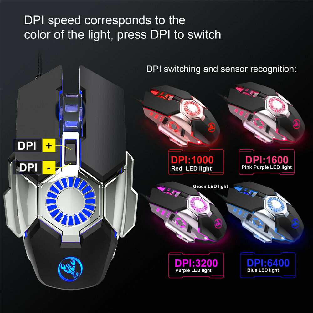 Wired Gaming Mouse Gamer Programming Computer Gaming Mice For PC RGB Backlight