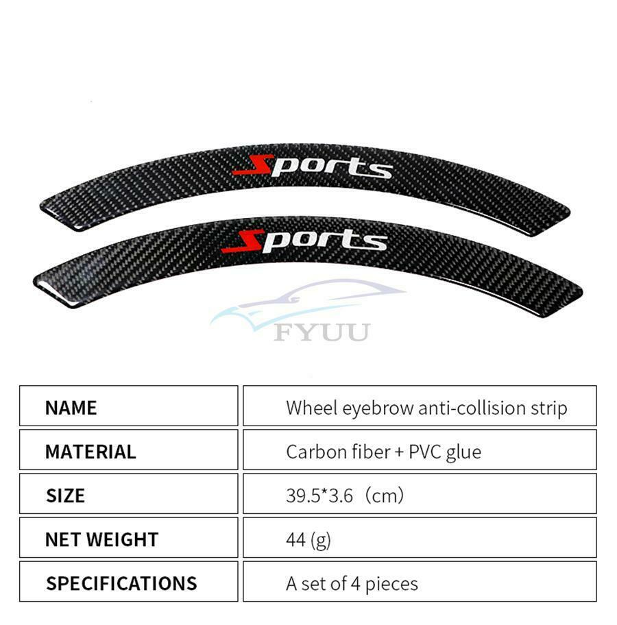 4 Pieces 39.6×3.6CM Scratch Resistant Car Fender Arch Mudguard Decoration Stripe