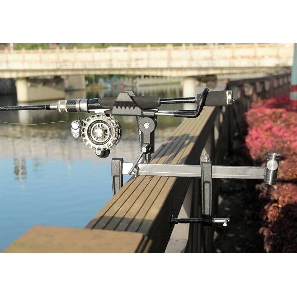 Adjustable Fishing Rod Holder Rest Pole Braet W/ Baits Tray Stand