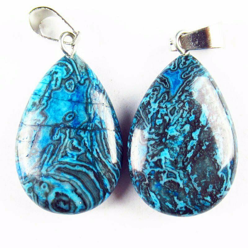 10pcs 27x16x6mm Natural Blue Crazy Lace Agate Teardrop 37g Pendant A-148SK