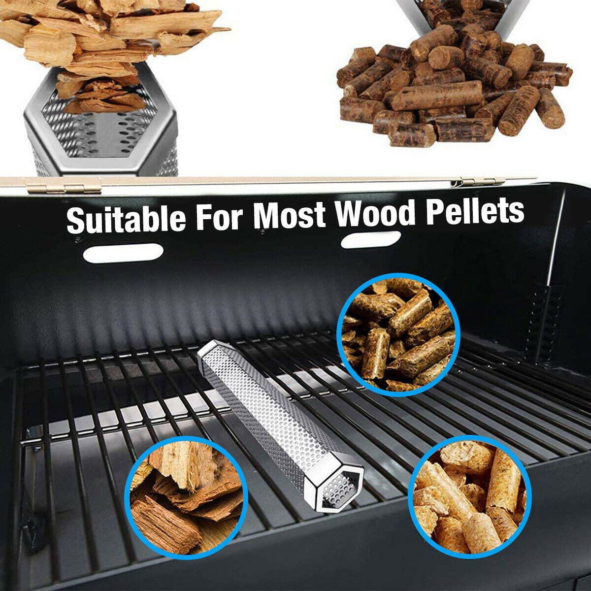 12" Stainless Steel Outdoor Wood Pellet Grilling Smoker Tubes Pipe BBQ Smoke Box