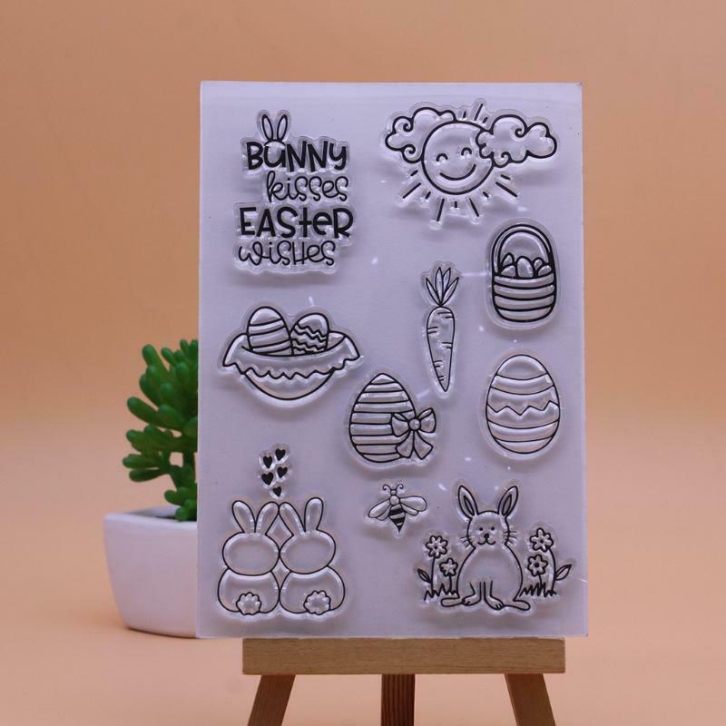 Easter Carrot Bunny Silicone Clear Seal Stamp DIY Scrapbooking Embossing Photo