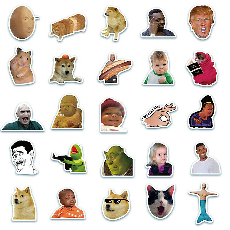 50*Funny Stickers Laptop Children's Toys Waterproof Stickers Classic Dec.l8