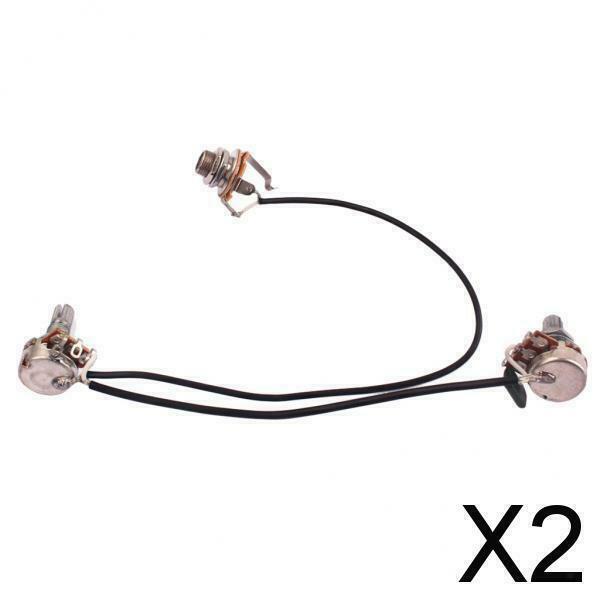 2X Single Coil Pickup Jack Harness 1T1V for 3/4 String Cigar Box Guitar Parts