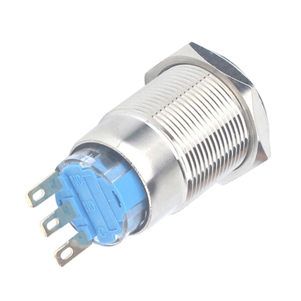 1 Piece 19mm Metal Waterproof LED Car Truck Dash Signal Lamp Self-locking