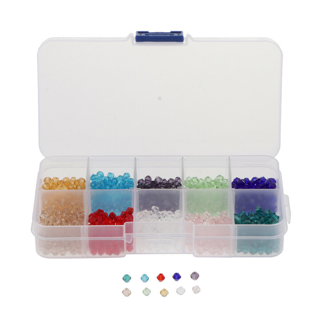 Clear Glass Beads Craft Loose Beads Charms with Box for DIY Spacer Beads