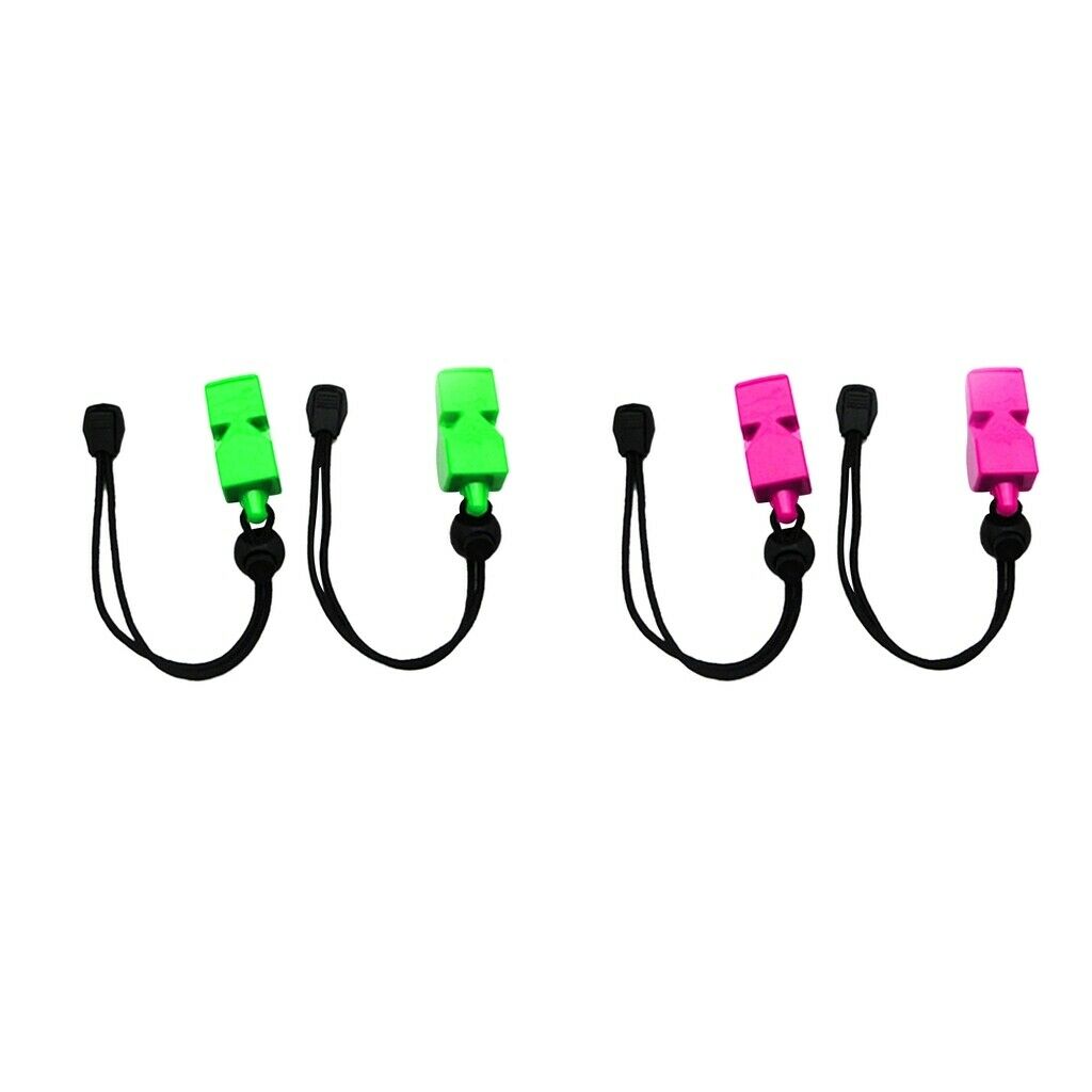 4 Pieces Safety Whistles Marine Whistles with Lanyard for Camping Hiking
