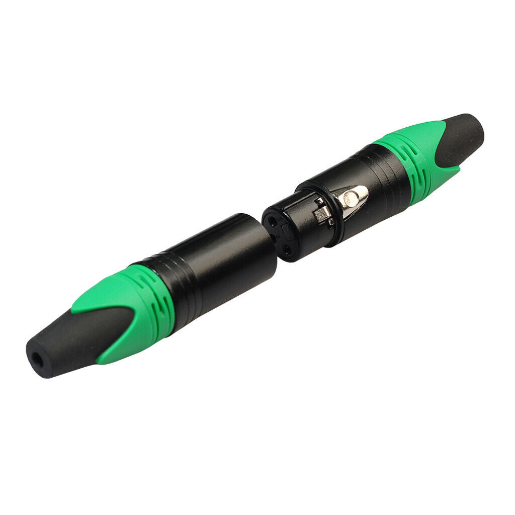 3 Pins XLR Connector Microphone Audio Cable Adapter DIY Accessories Green