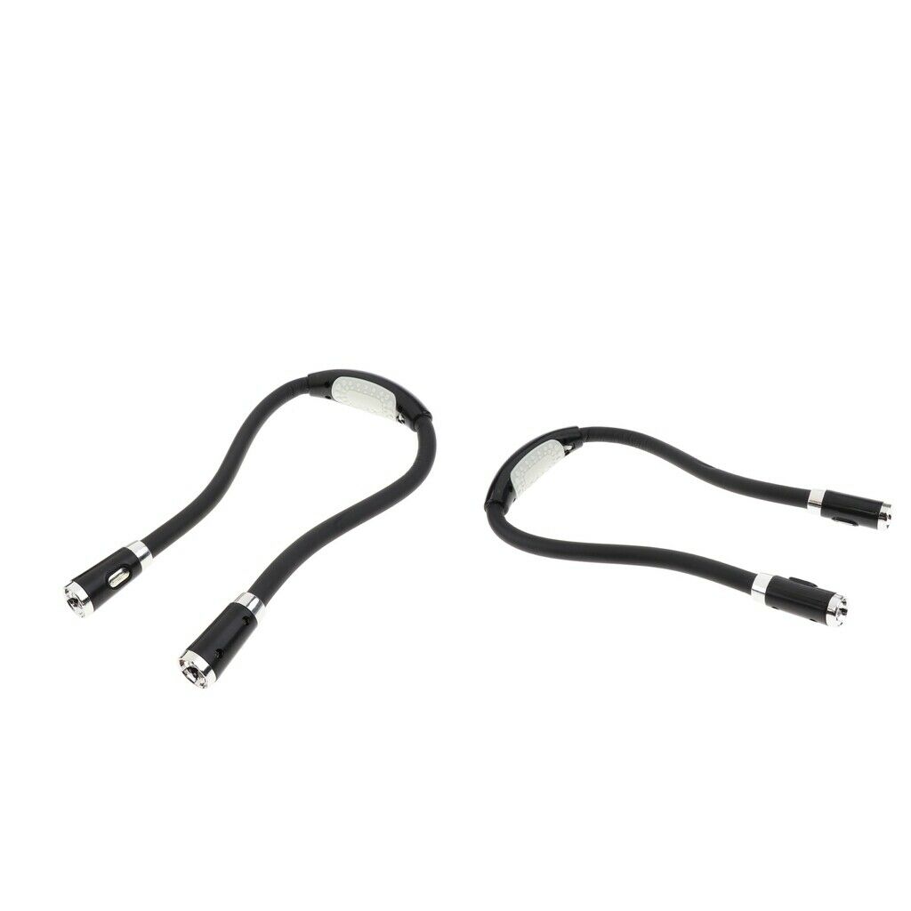 2 PCS Led Hands-Free Flexible Neck Light Reading Flashlight Book Light