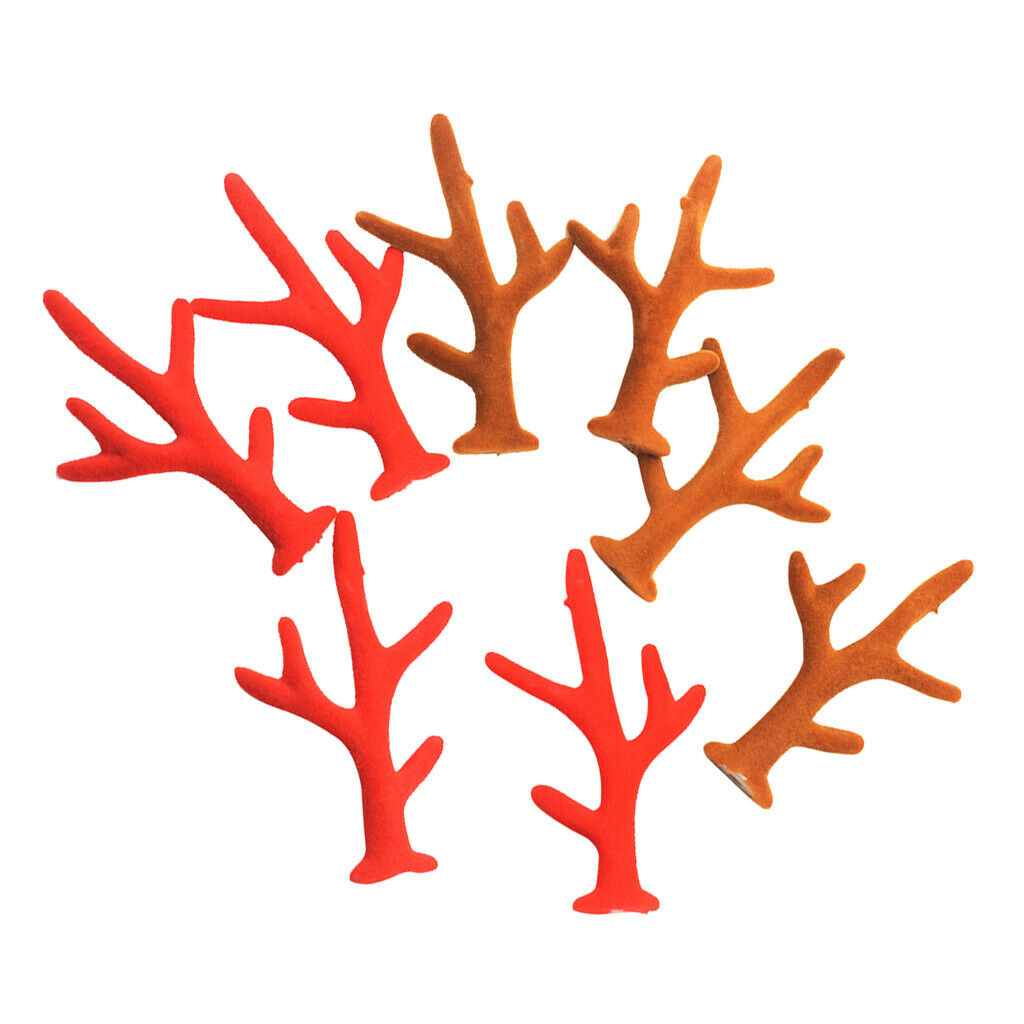 8Pcs Christmas Antler Horn, Plastic Reindeer Antler for Christmas Party Photo
