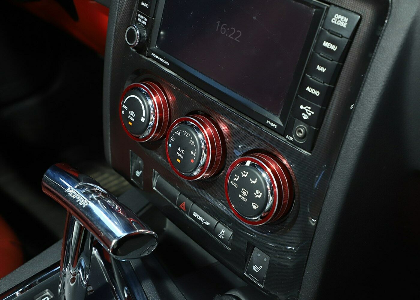 3X AC Air Conditioner Knob Switch Ring Cover Trim For Challenger 2009-2014 Red