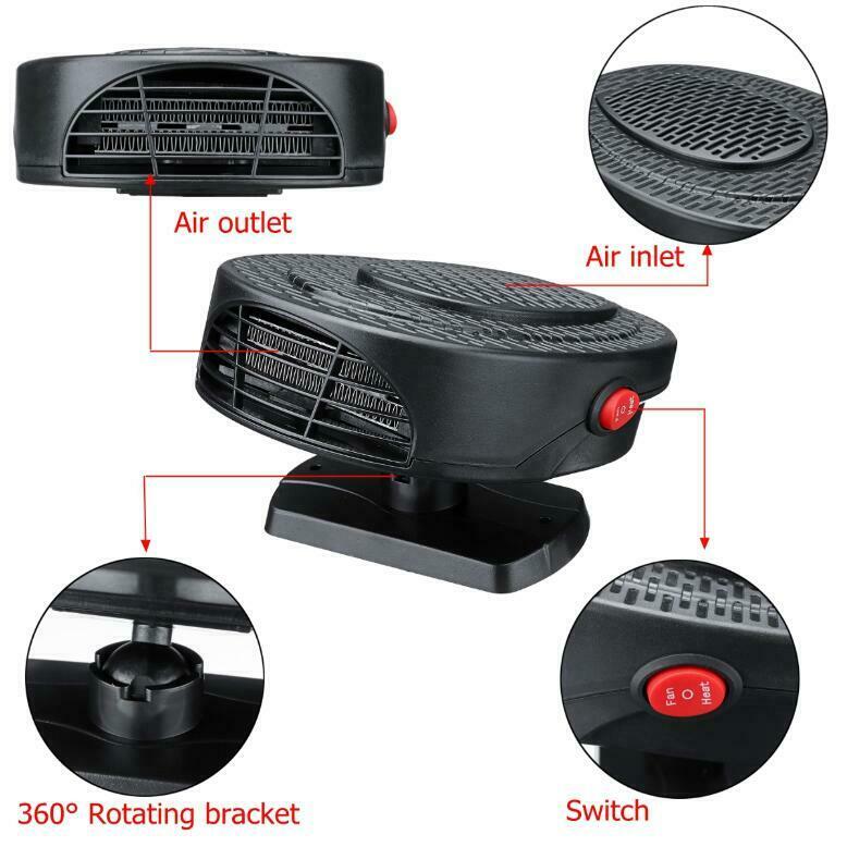 500W 12V Portable Auto Car Heater Heating Dryer Fan Defroster Demister Warm