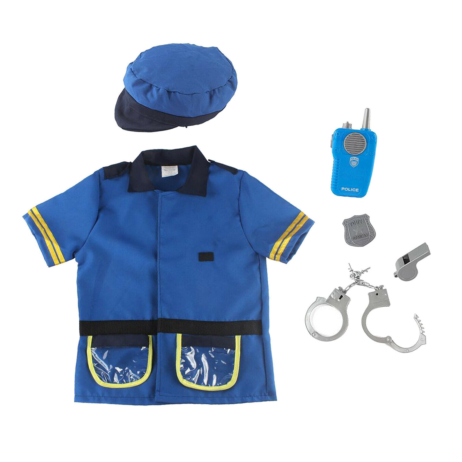 6pcs Kid Police Officer Costume Occupation Role Play Clothes Party Supplies