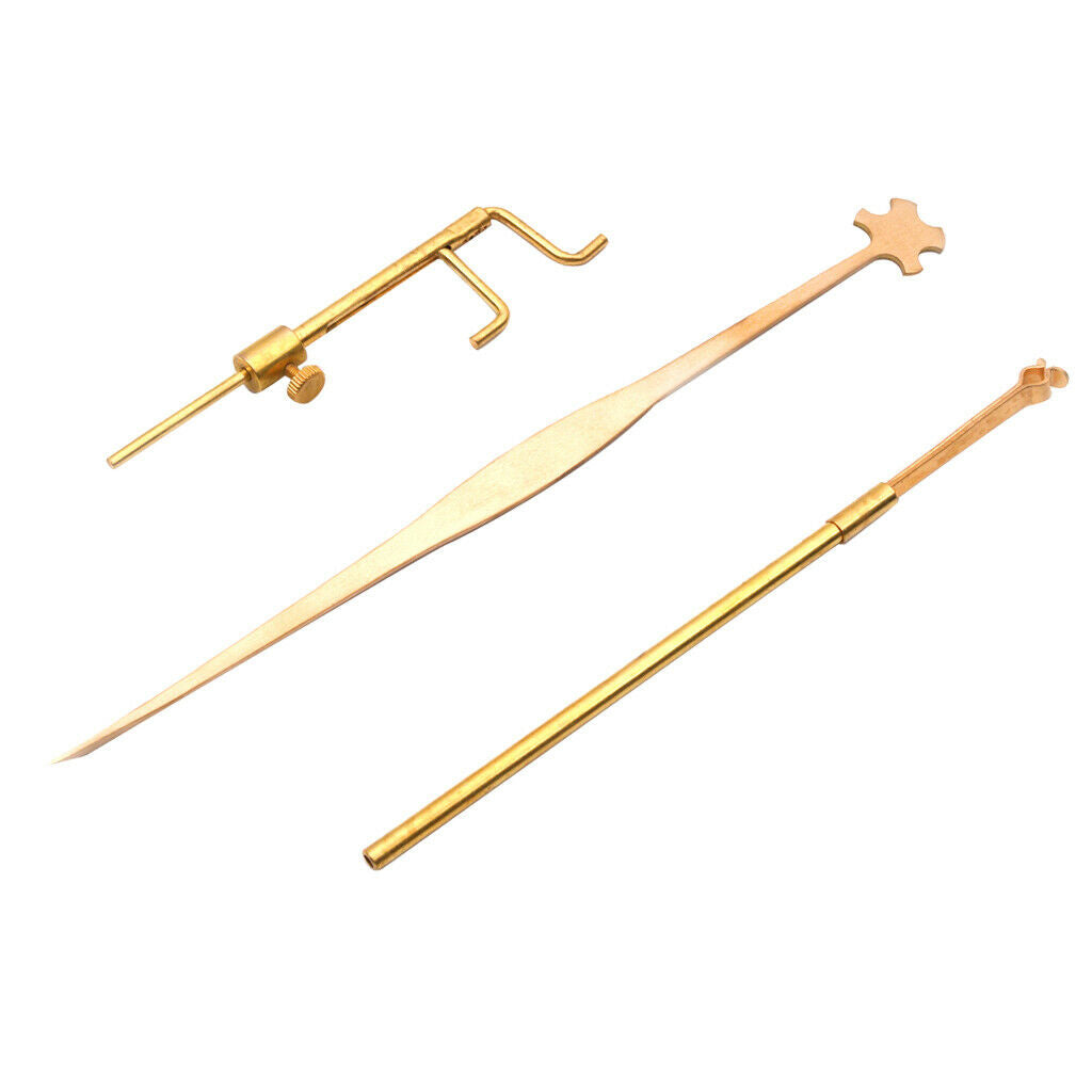1 set violin fiddle tools brass sound post gauge & retriever clip &