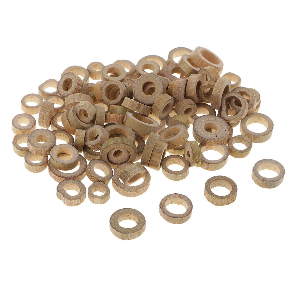 100pcs Natural Log Wood Slices Rings for Rustic Wedding Home Decorations
