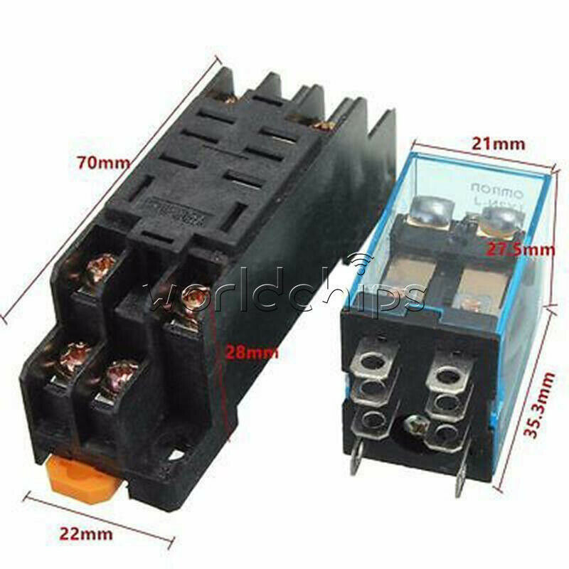 1Set DC 12V Smal Relays OMROM LY2NJ DC 12V 10A 8PIN +Socket Base