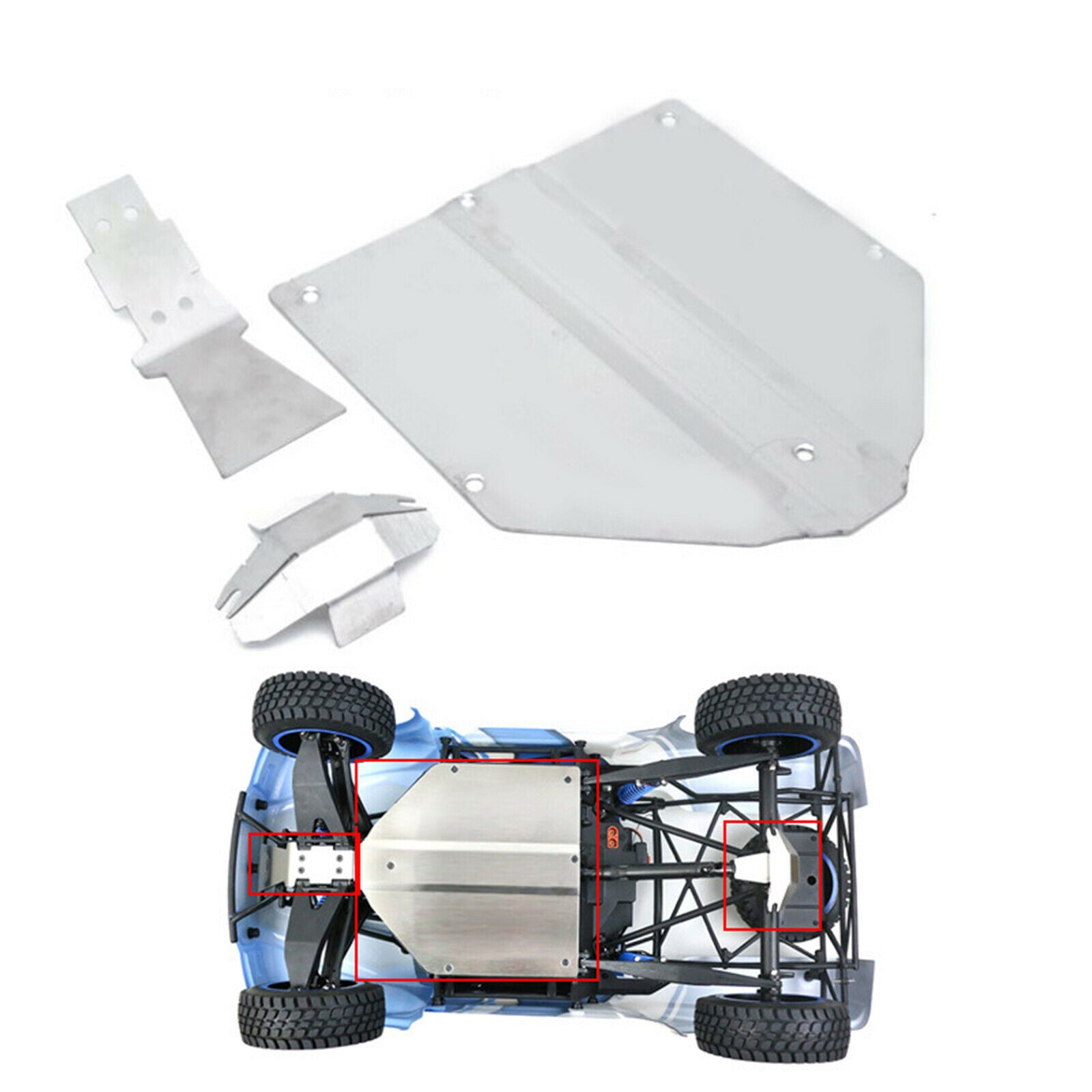Armored Chassis Anti-Collision SS Guard Plate for Ford LOSI 1/10 BAJA REY V2