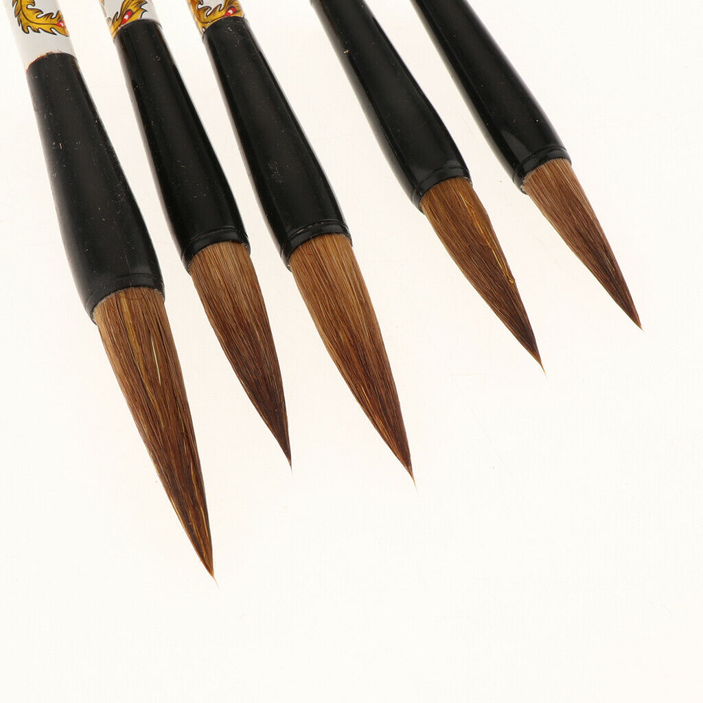 5pcs Ancient Printed Chinese Water Ink Writing Calligraphy Brush Pen Arts