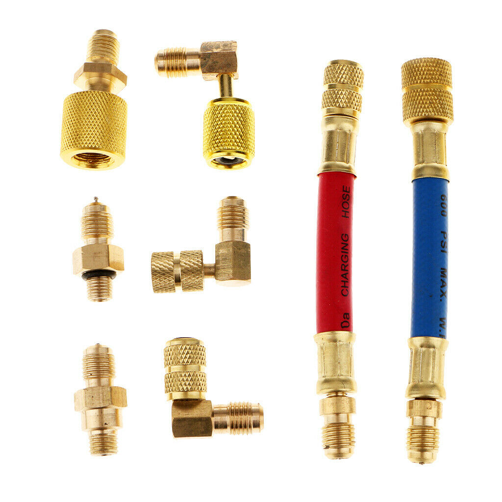 8 Pieces Car Air Conditioning Refrigeration R134A R12 Connector Adaptor Hose