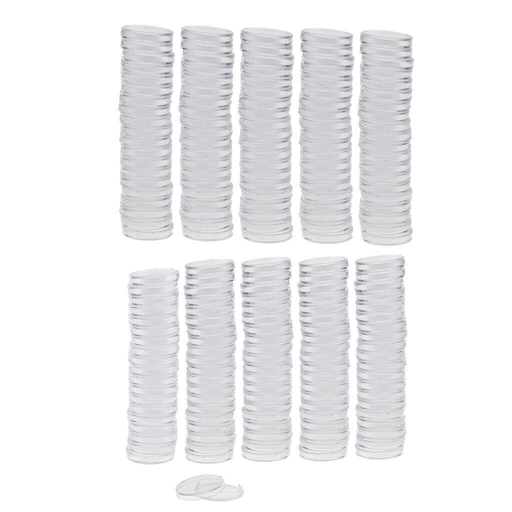 Coin Holder Clear Capsules for 22mm & 28mm Diameter Coins, Pack of 200