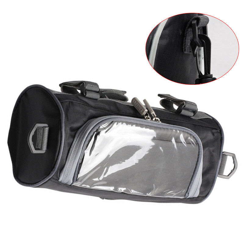 Motorcycle Moped Scooter Handlebar Bag Fork Storage Shoulder Pack w/ Phone Case