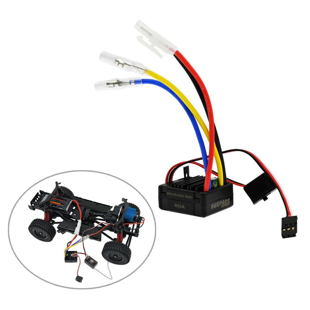 60A Brushed ESC Speed Controller for MN G500 MN86K RC Car Parts Replacement