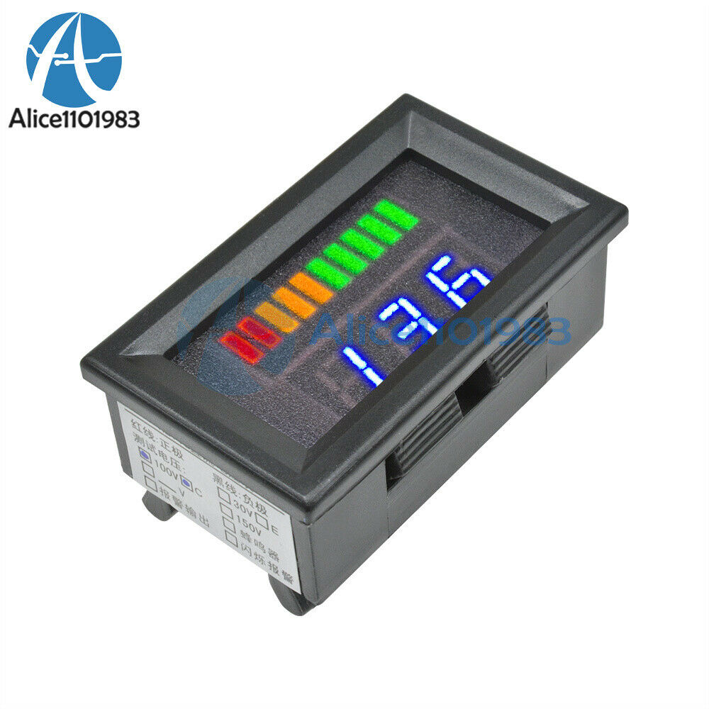 DC7-100V LED Display  Lead-acid Battery Charge Level Indicator Voltmeter Tester