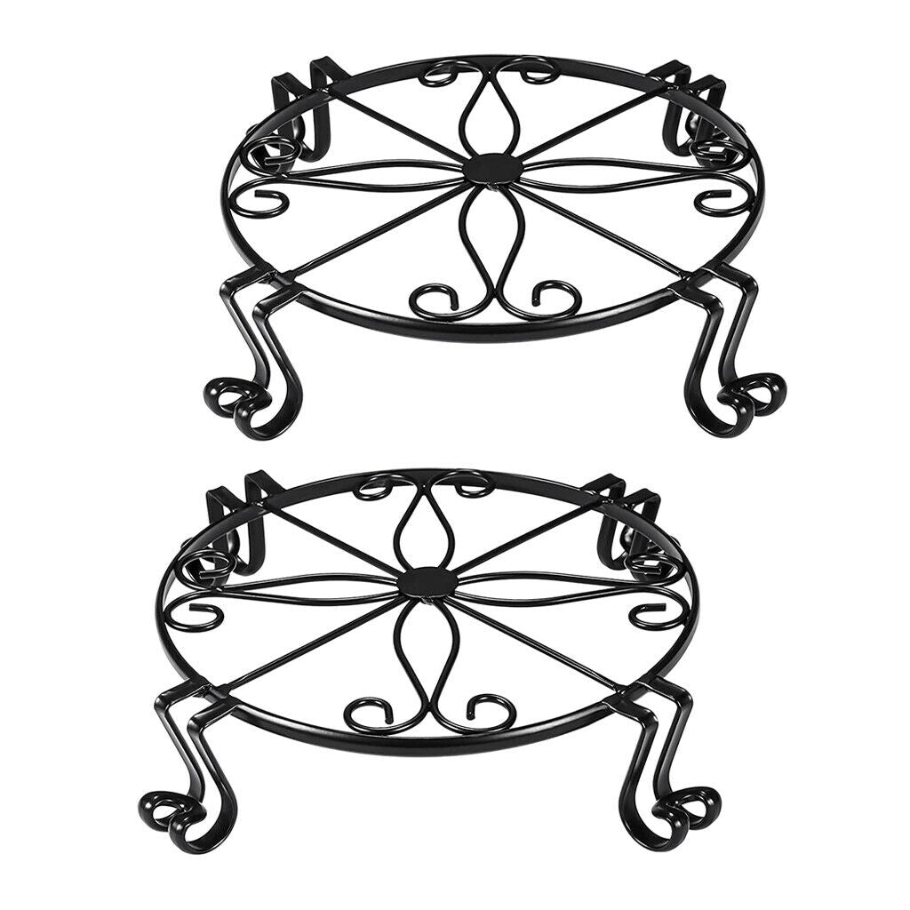 2pcs Metal Plant Stand Indoor Outdoor Flower Pot Supports Rack for Patio