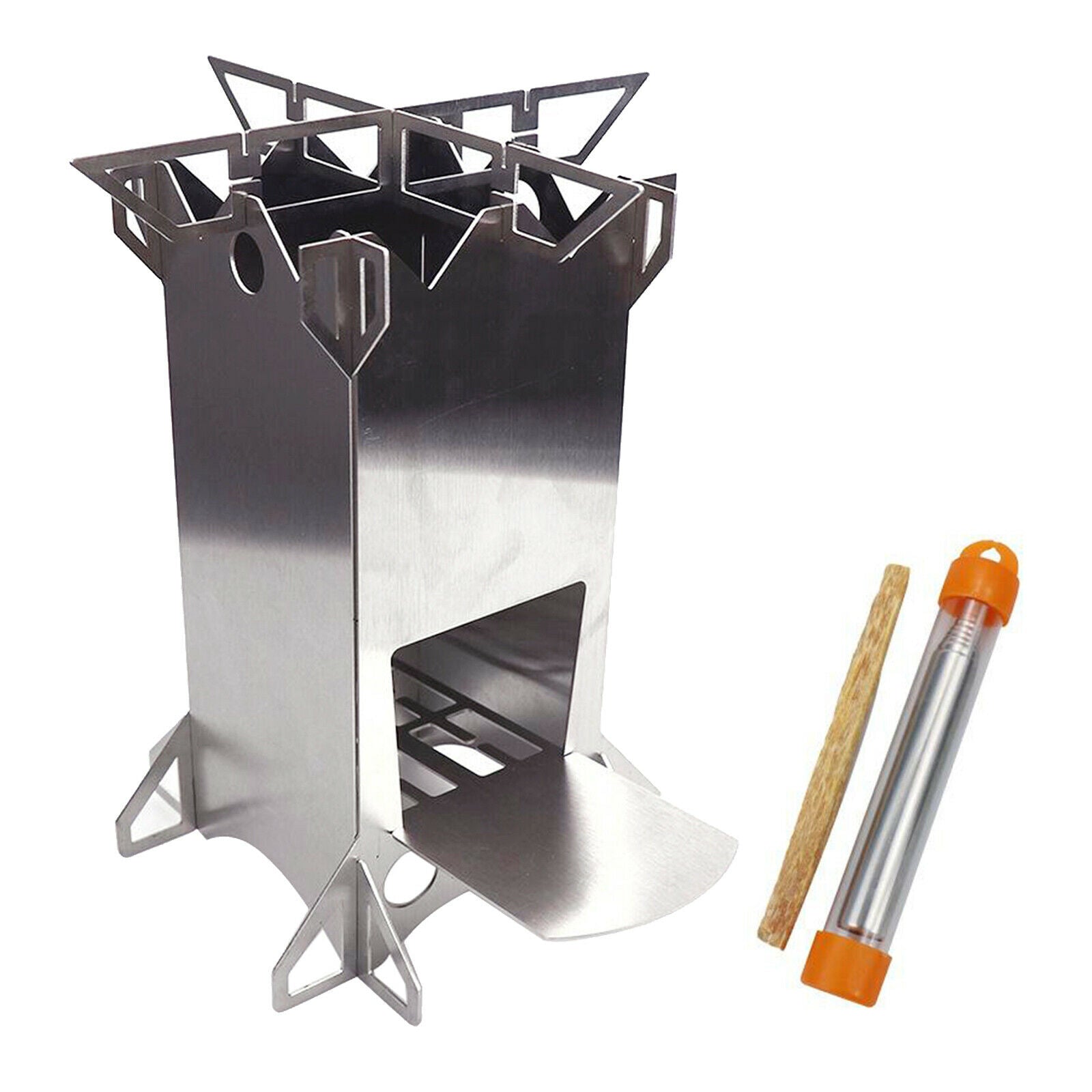 Foldable Wood Burning Stove Compact Mini Burner Cooker Camping Cooking