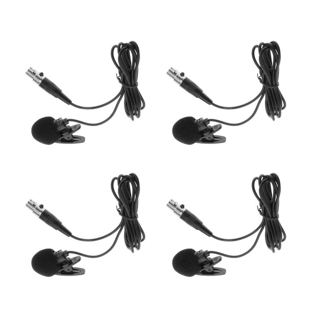 4Pcs 3 Pin Microphone Condenser Metal Tie Clip for PC Wireless Transmitter