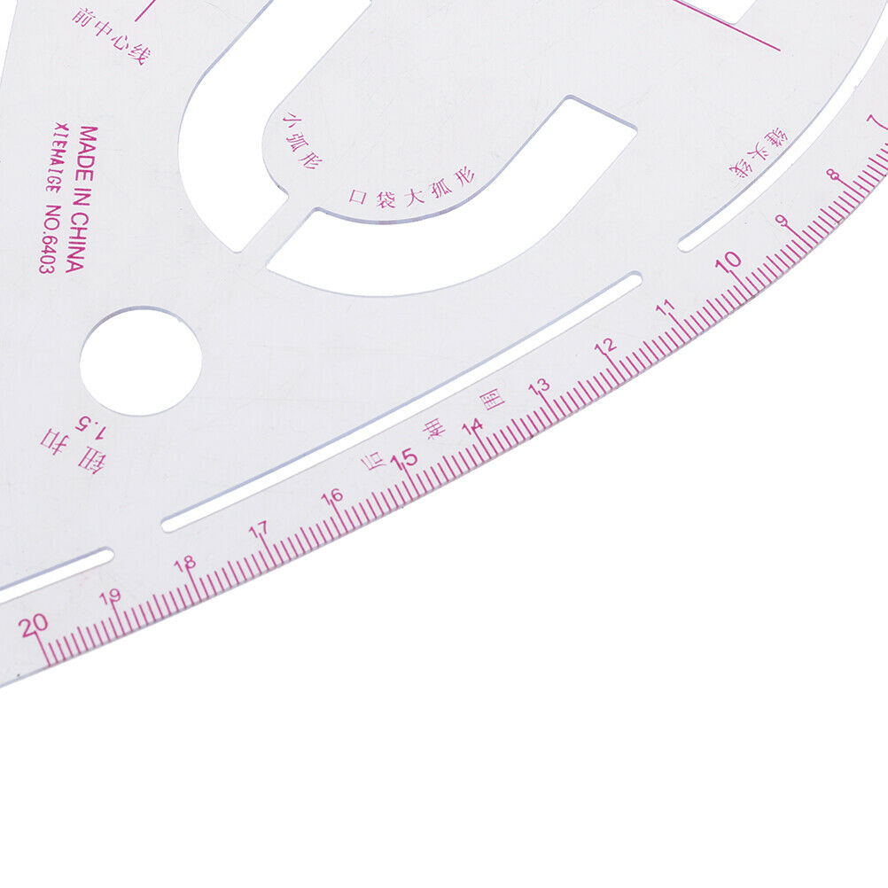 Sleeve Curve Ruler Measure Plastic for Sewing Dressmaking Tailor Drawing Tool^DD