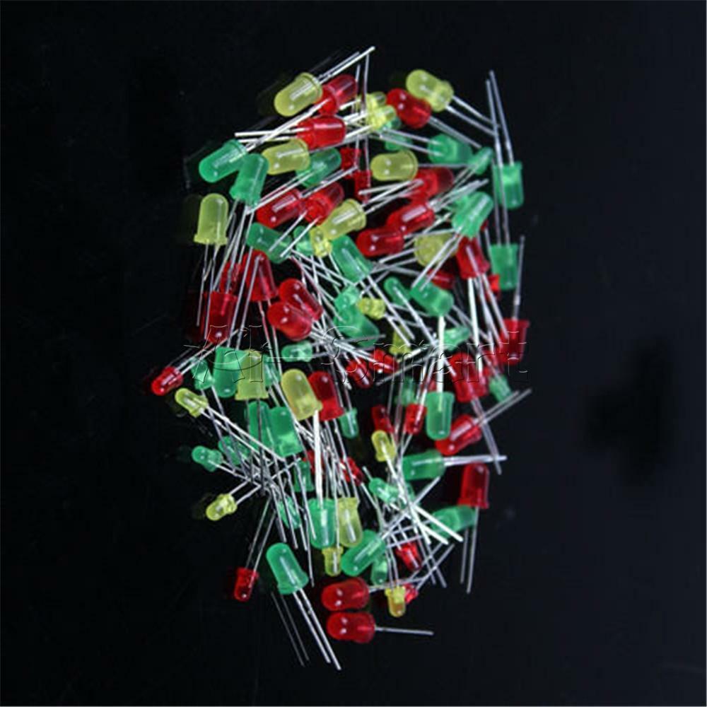 100PC/Set Round Head Light Emitting Diode LED 3mm 5mm Red Green Yellow Mix Color