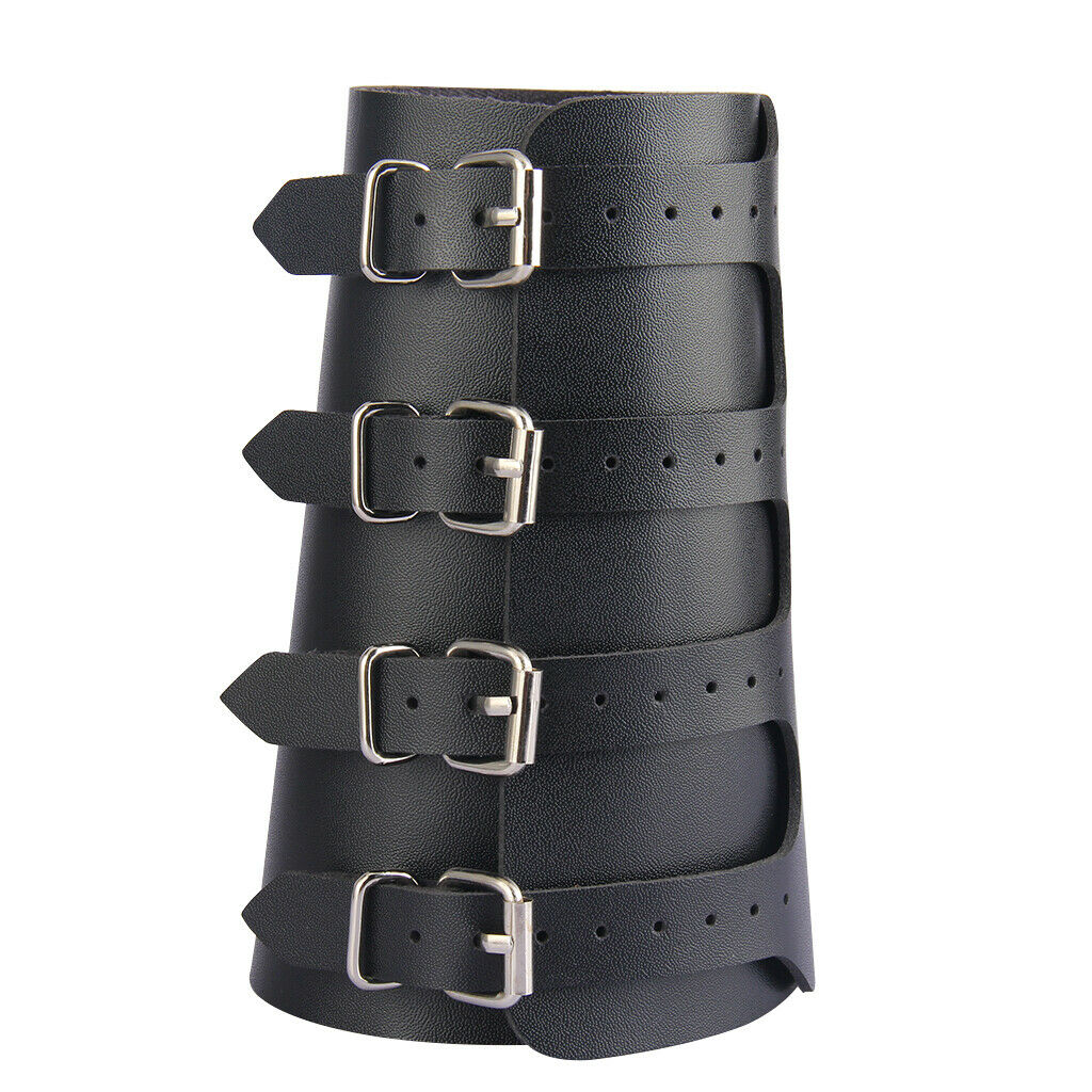 2Pack Punk Pu Leather Wristband Guard Wide Bracer Arm Armor Cuff Jewelry