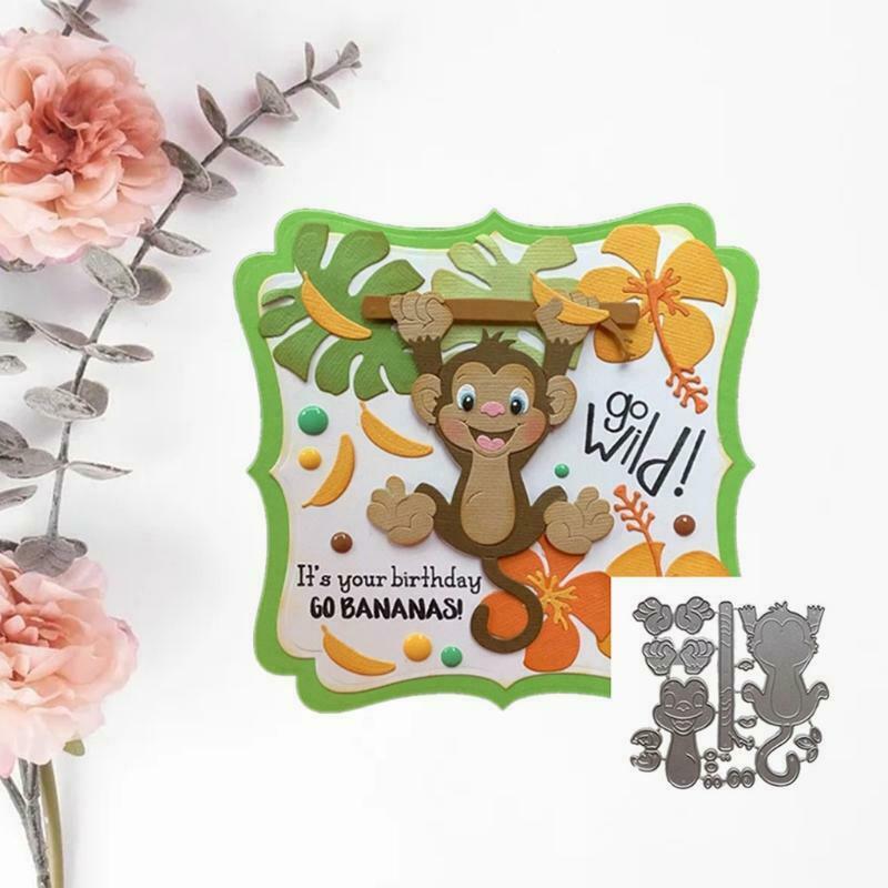 Cute Monkey Shape Cutting Dies Set for Cards Scrapbooking and Stamps