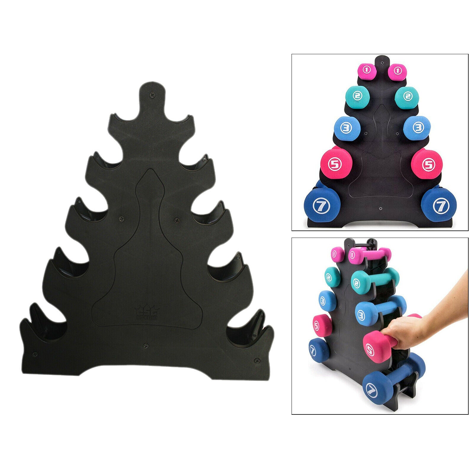 2X Compact Dumbbell Rack Sport Equipment Space Saving Office Gym Organizer