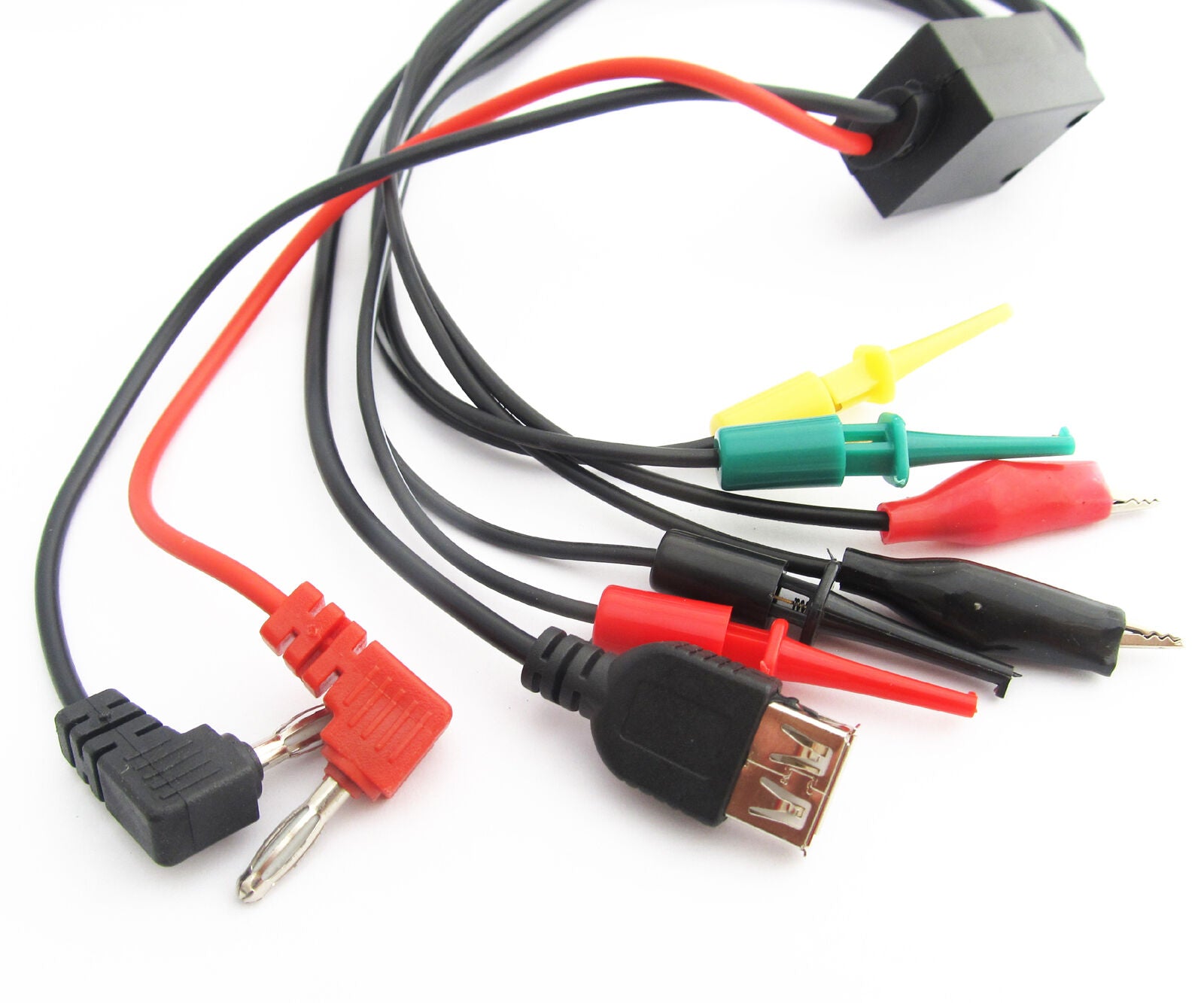1set BEST 7 in 1 Multimeter Test Cable 4mmm banana plug to clip/hook/USB Female