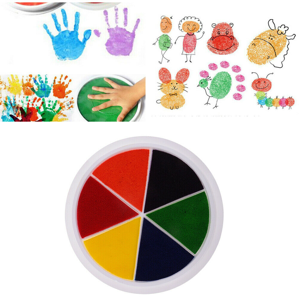 6 Colors Large Ink Pad Stamps for Hand Foot Prints Stamping Finger Painting