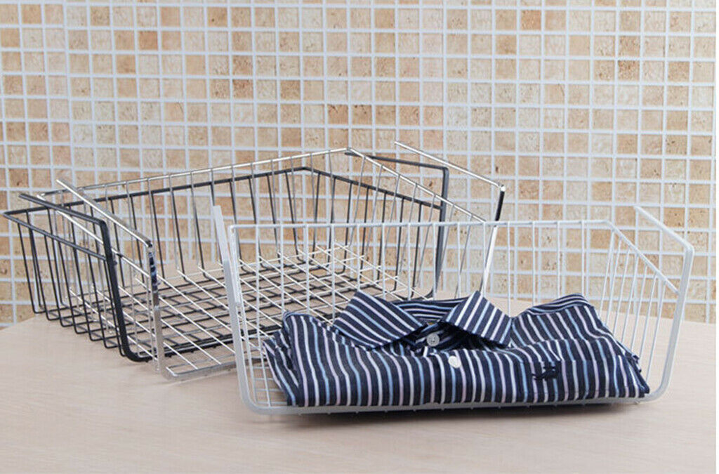 2pcs Hanging Basket Cabinet Basket Wardrobe Basket Rack, 40 X 26 X 15cm