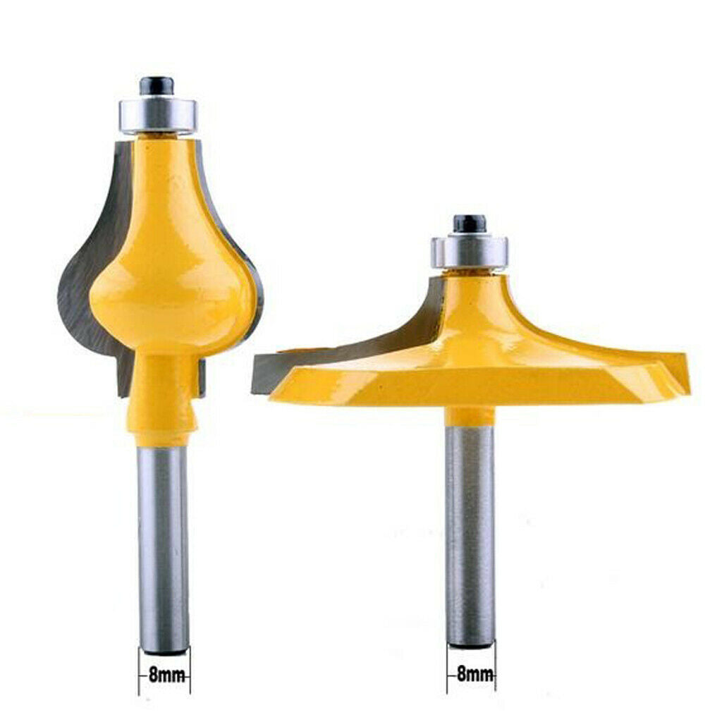 2 x 8mm Shank Carbide Handrail Router Bit Power Tools for Floor/Table/Doors