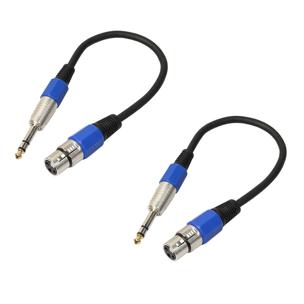 2 Pieces/Set XLR Audio 1ft Patch Cable Cords - XLR Female To 1/4 Inch TRS