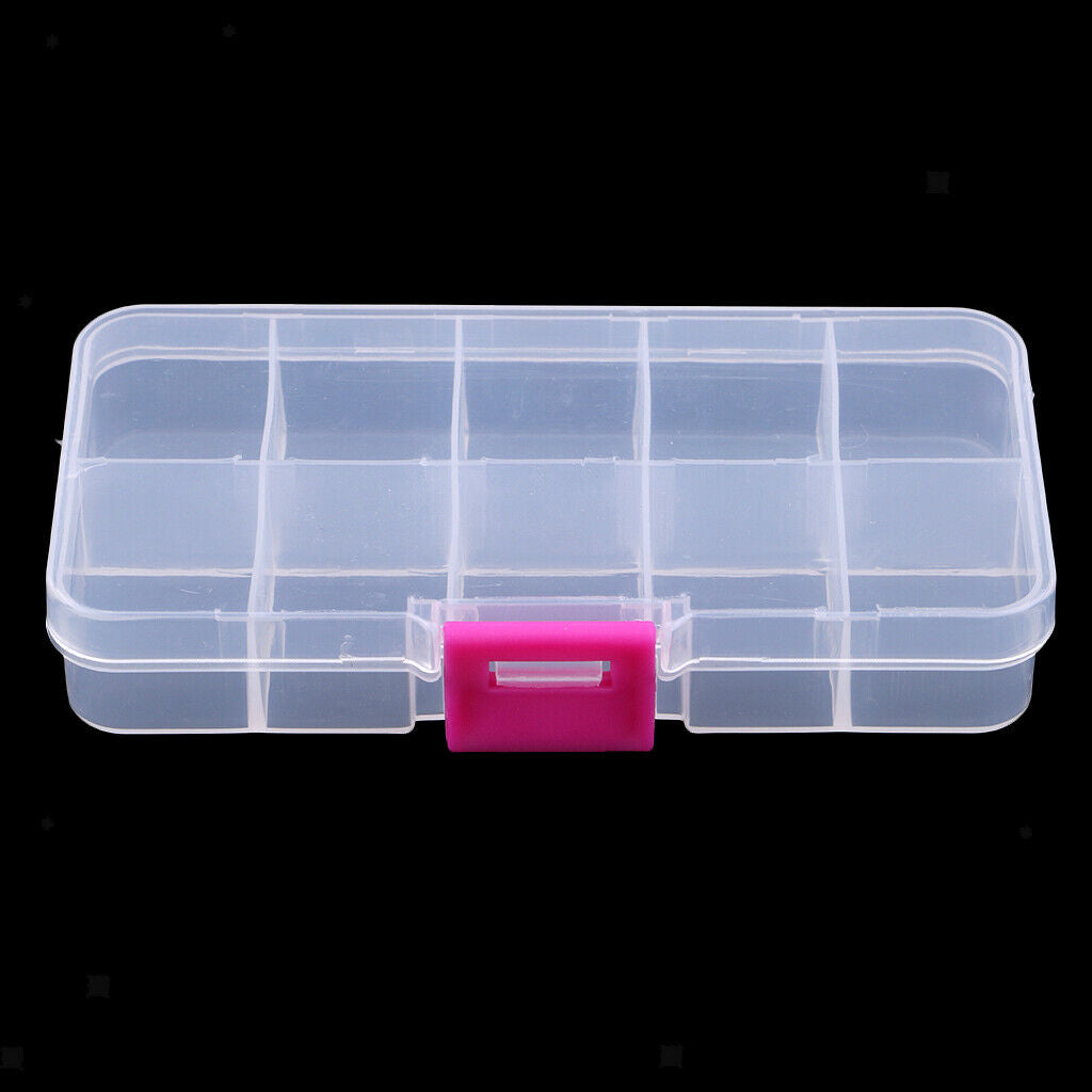 Home Clear Plastic Jewelry Beads Organizer Box