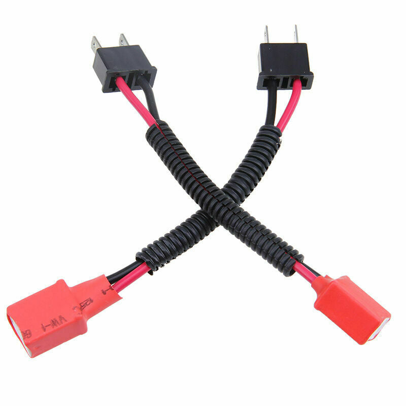 H7 Male to Female Headlight Ceramic Socket Plug Connector Wiring Harness Car