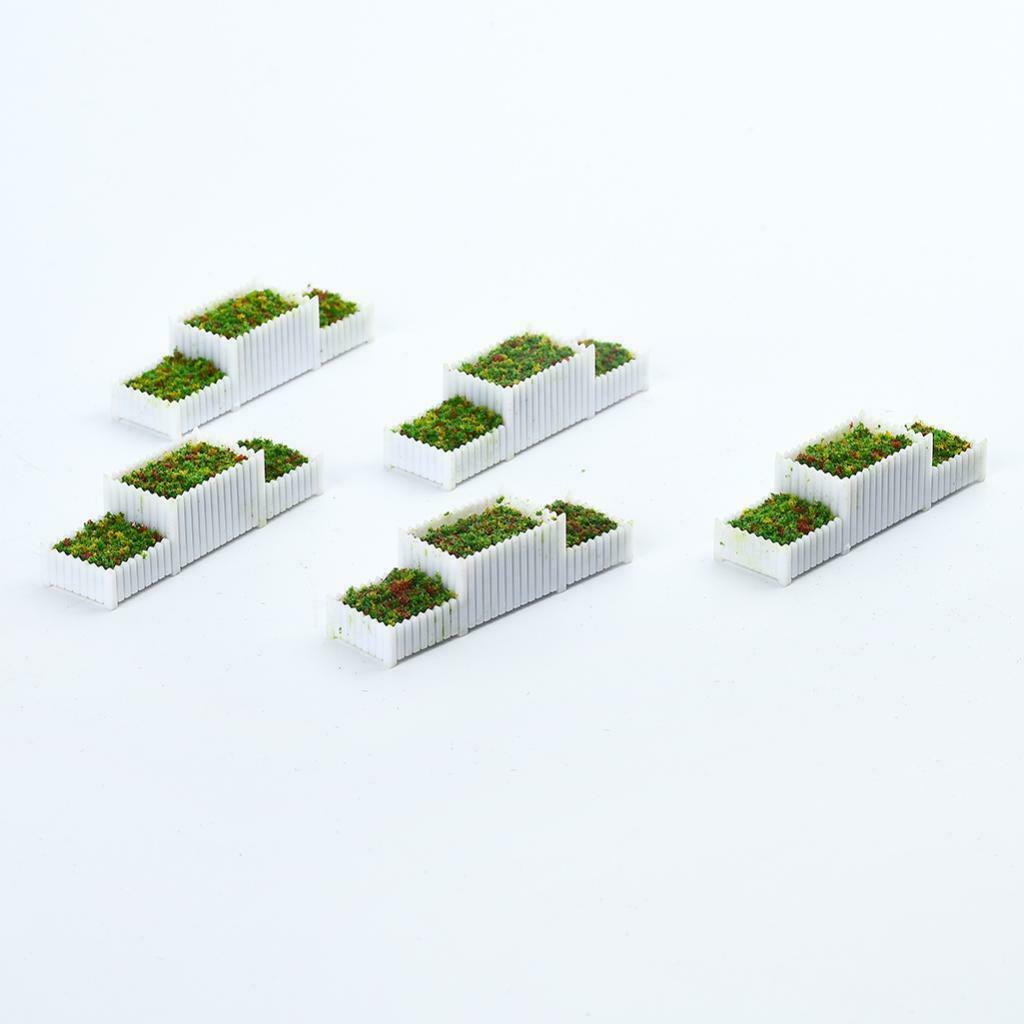 15 lot 1:75 Gauge OO Flower Beds Plant Set for Street Railway Scenery Accs