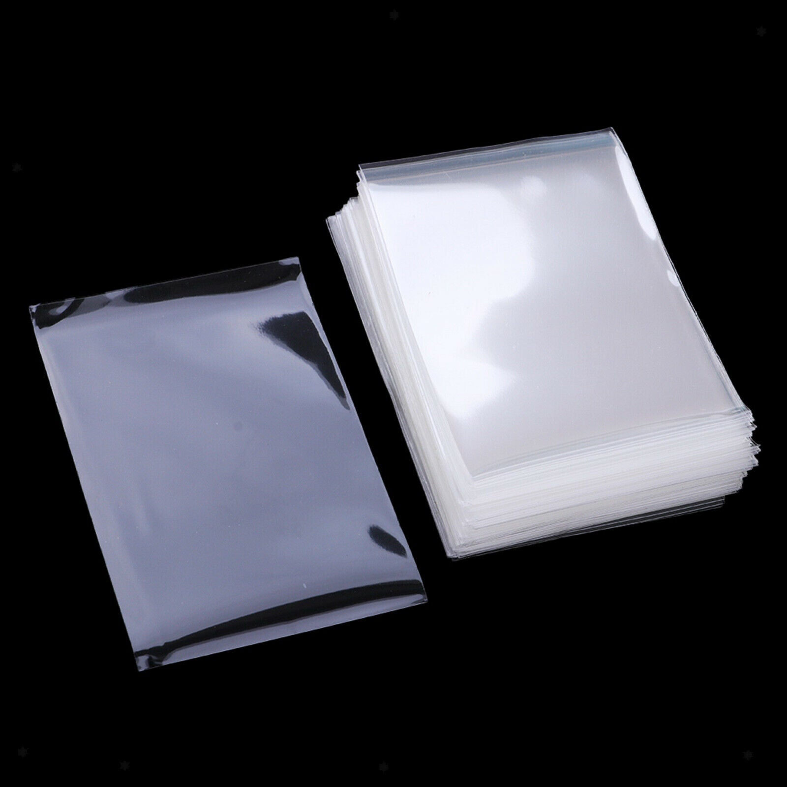 100 PCS Plastic Clear Sheer Card Sleeves Pockets Game Sheets Protector Holder