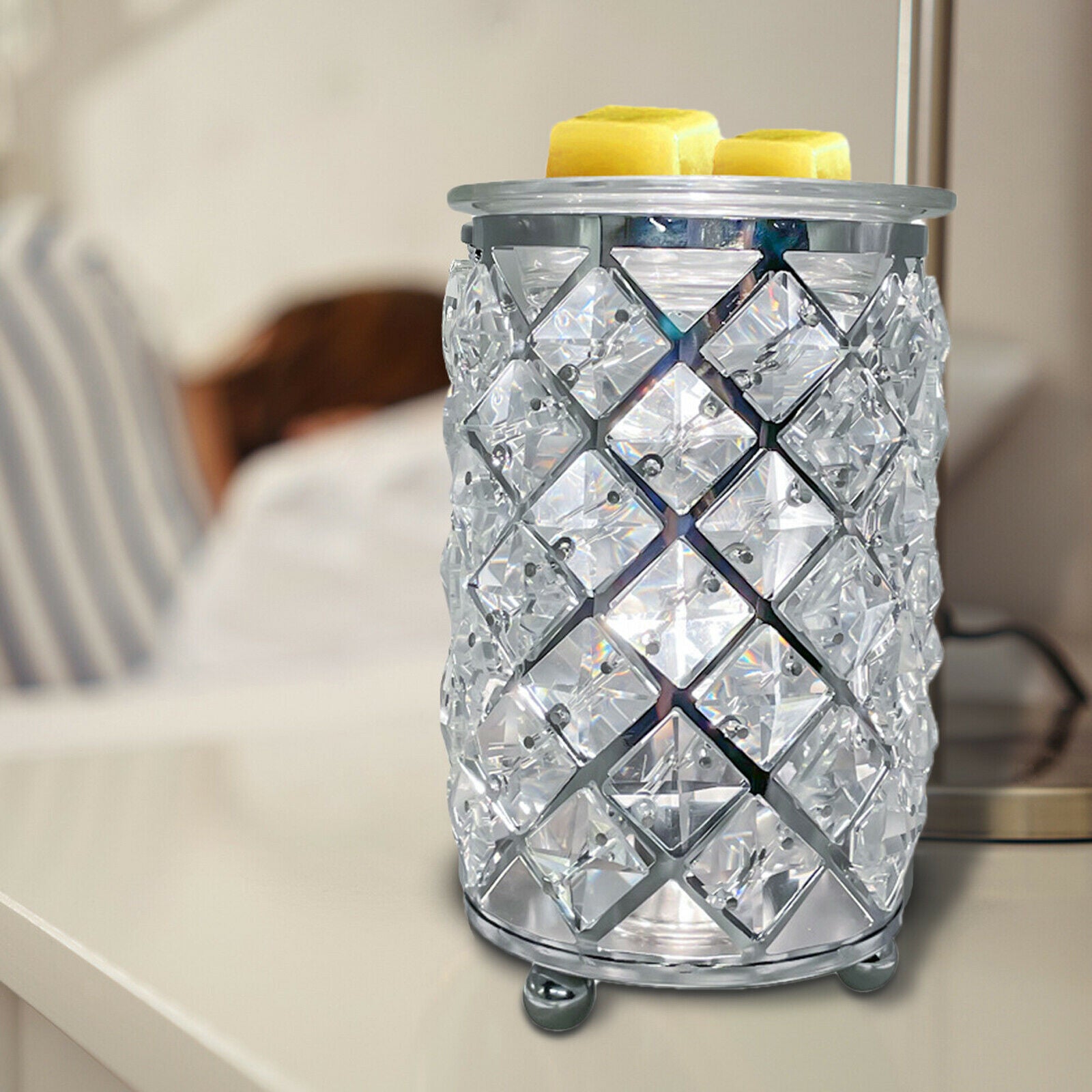 Crystal Scented Thermal Candle Warmer Wax Melter Lamp Home Tabletop Lights