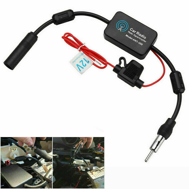 3-in-1 Dab AM FM Car Antenna Aerial Splitter Radio Signal Amp Amplifier Booster`