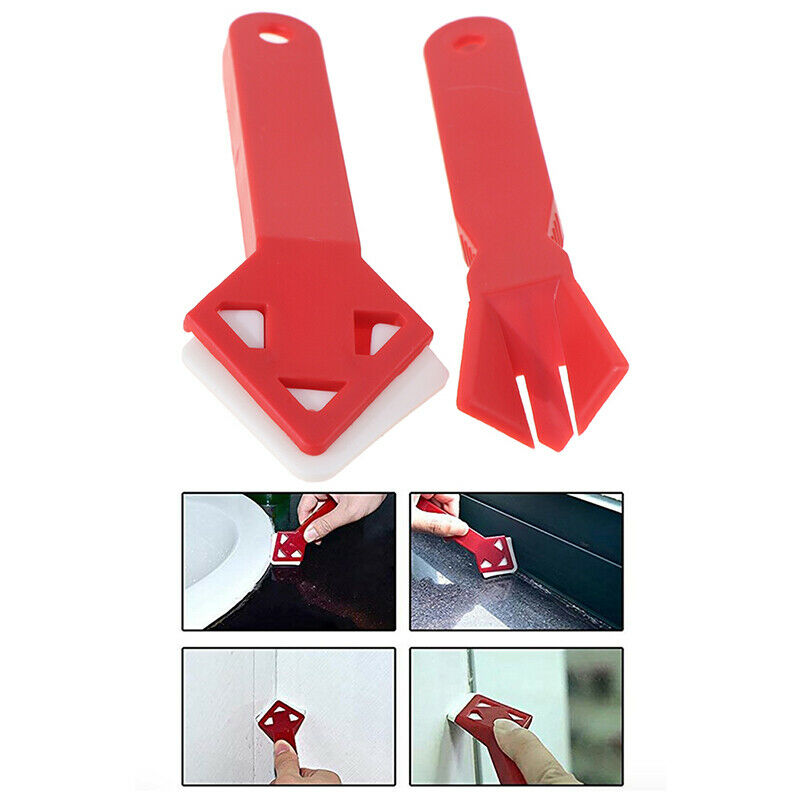 2Set Silicone Glass Cement Scraper Tool Caulking Finishing Sealant Grout Remo JY