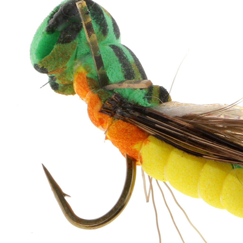 2pcs Grasshopper Floating Fly Bait Dry Fly Fishing